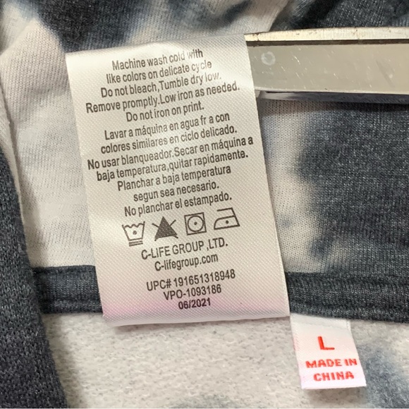 Marvel Avengers Hoodie Sweatshirt Graphic Long Sleeve Tie Dye Black White - Picture 6 of 7